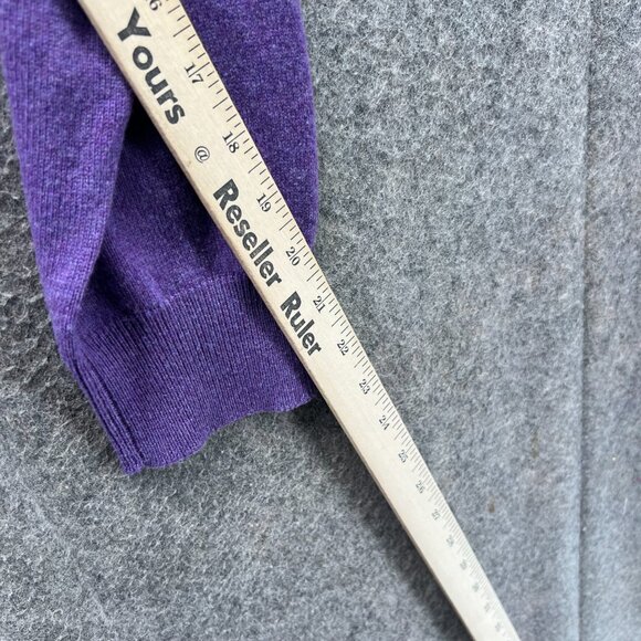 Vintage Ralph Lauren Pullover Mens XL Purple V Neck Sweatshirt Merino Wool 90s - Picture 8 of 10